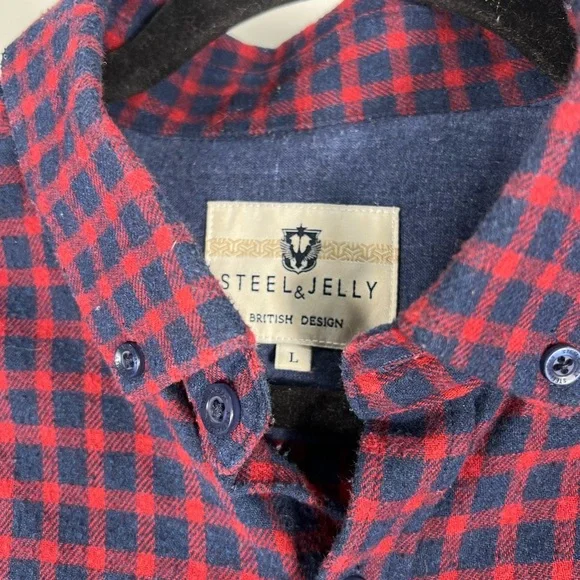 Casual Red and Blue Checkered Men's Shirt - Picture 5 of 10